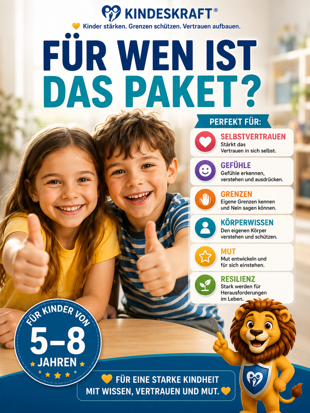 KINDESKRAFT® - Starter System – 9 liebevoll entwickelte Bausteine für mehr Mut, Gefühle, Grenzen und innere Stärke.